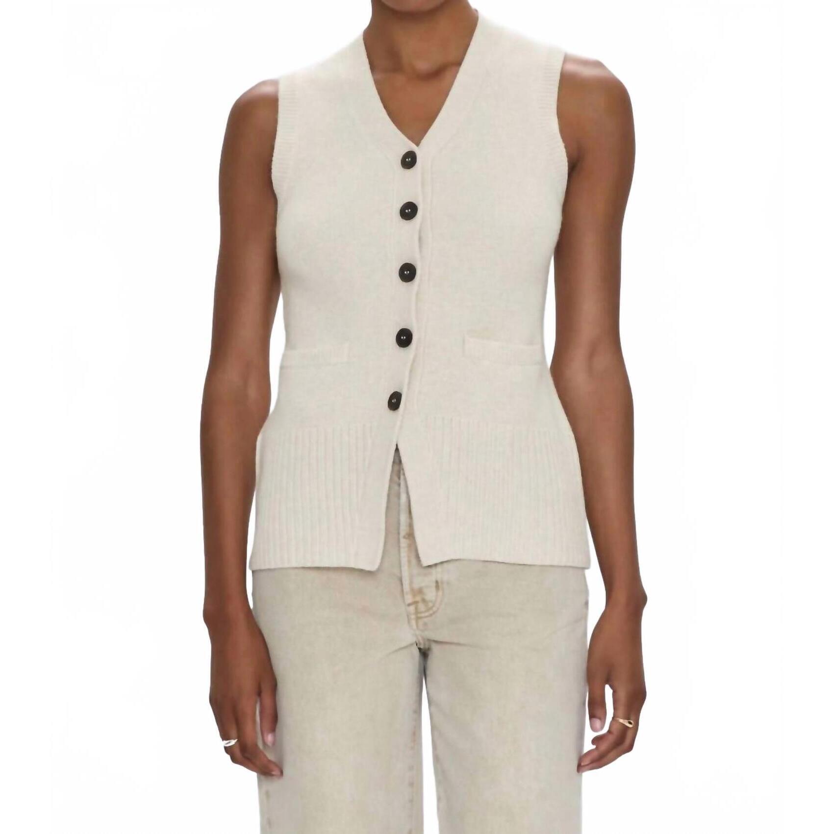 New Pistola Audra Vest Cardigan In Soft Dove